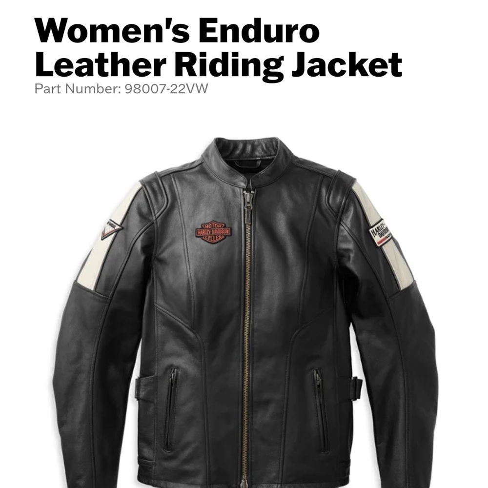 Harley-Davidson Black Leather Motorcycle Jacket with Protective Padding